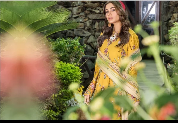 Esha Aisha Luxurious-Embroidered Lawn Vol-02, 2024. 3-Pc *Unstitched - Image 2