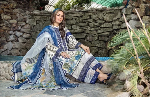 Esha Aisha Luxurious-Embroidered Lawn Vol-02, 2024. 3-Pc *Unstitched - Image 2