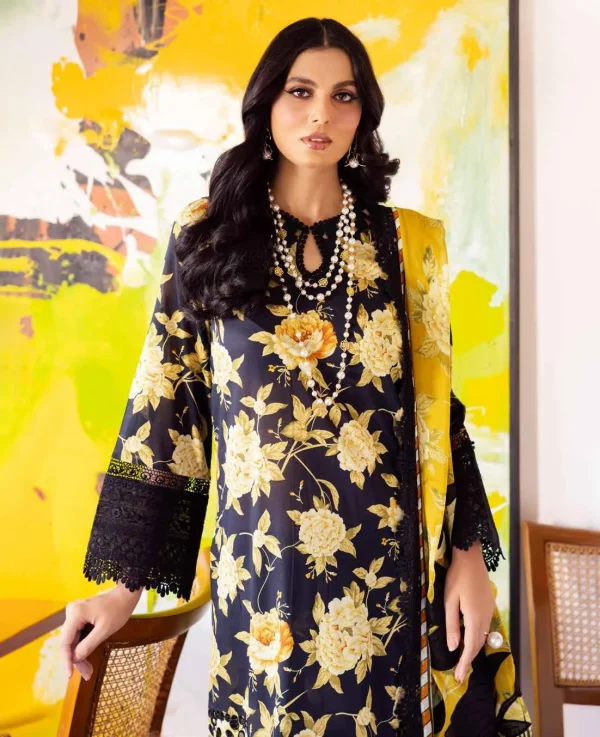 NUREH GIRL GLAM - Unstitched Printed Chikankari Lawn Summer Collection - Image 2
