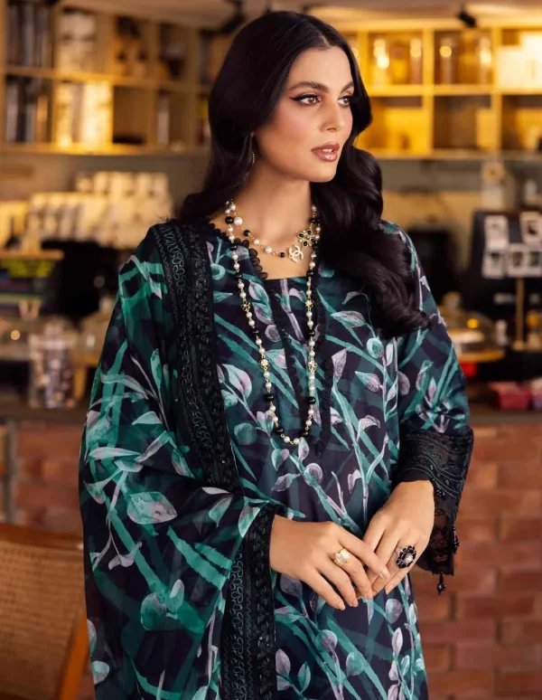 NUREH GIRL GLAM - Unstitched Printed Chikankari Lawn Summer Collection - Image 3